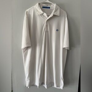 Southern Tide White Polo Shirt with Blue Logo